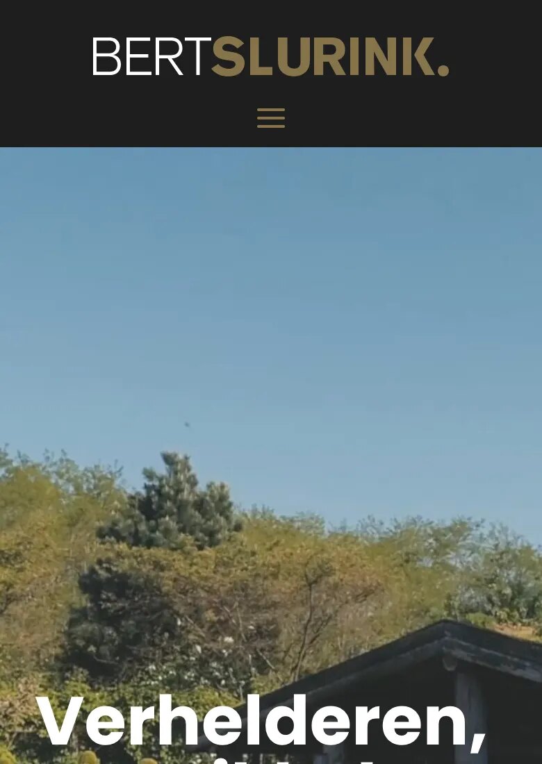 De website van Bert Slurink op een telefoon